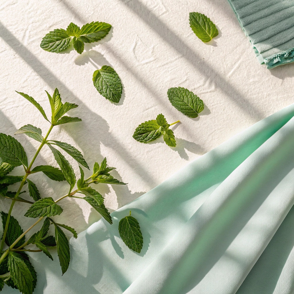Flat lay of BST Protection mint cooling sanitary pads for sensitive skin