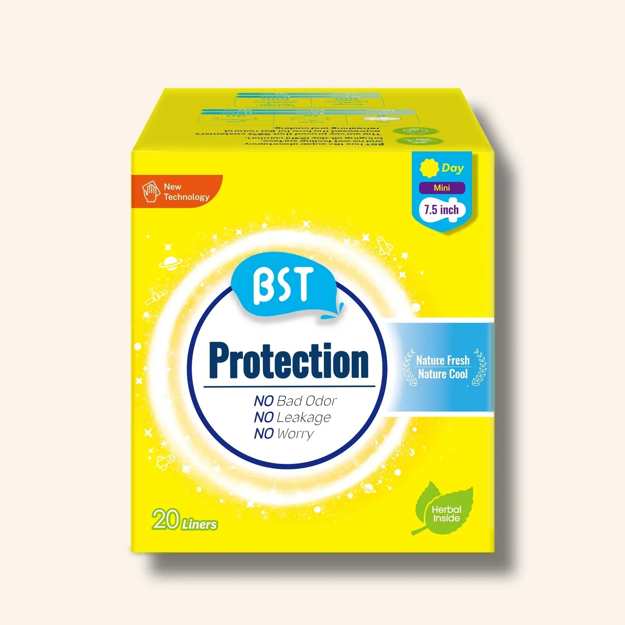 BST Protection Mint Cooling Mini Sanitary Pads, 20 pads – slim fit, breathable, comfortable, for light flow and sensitive skin