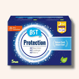 BST Protection Mint Cooling Sanitary Pads Overnight use, 5 pads – 14.1 inch, nature fresh, no bad odor, no leakage, for sensitive skin